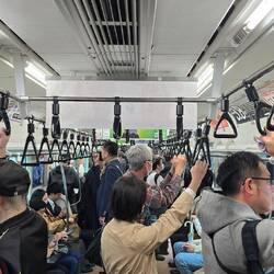 How packed the train is at midday on a weekday