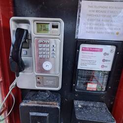 Well, had to make a call. Got about 30seconds for 60p. Didn't have nice phone box smell of piss