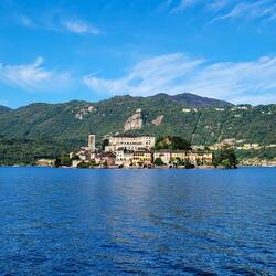 One last view of Isola di San Giulio before we bid farewell to Orta — Italy.