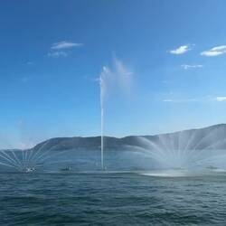 The dancing fountains on Lake Maggiore — Pallanza, Italy.