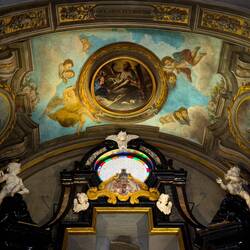 Ceiling detail from one of the side chapels — St Leonard's Church — Pallanza, Italy.