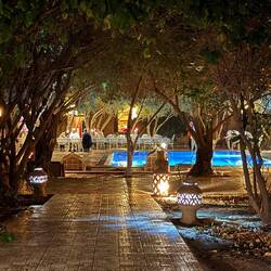 Abendstimmung im Campingplatz am Pool