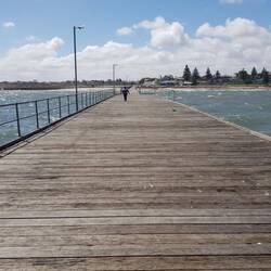 Port Hughes jetty - nearly got blown off this one