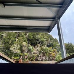 Aussicht aus der Dusche beim Camp