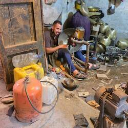 Typical lamp workshop