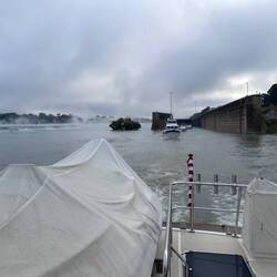 A look back at the Demopolis Falls as we exit the Lock