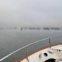 A river mist suddenly develops