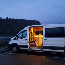 Did I mention I LOVE my van. Always a cosy nest. Overnight Plockton harbour