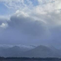 Wee dusting snow on mountains around Ben Nevis....which obvs in cloud down to its socks