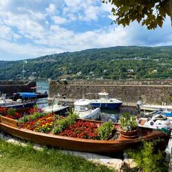 Small boat harbor ... Isola dei Pescatori ... Borromean Islands — Stresa, Italy.