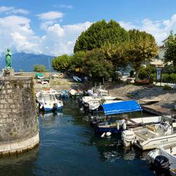 Small boat harbor ... Isola dei Pescatori ... Borromean Islands — Stresa, Italy.