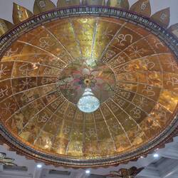 The dome with Astrology signs in the Hindu temple