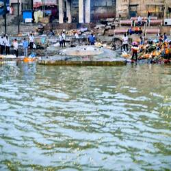 The cremation site..no fires when I passed so felt able to take photo..