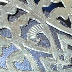 Macro detail of the work. This is done with a tiny chisel