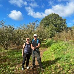 Us in a hazelnut orchard