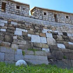 Certain areas of the wall display 3 different construction timeframes/styles.