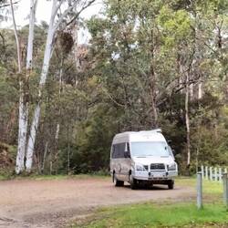 Aangekomen op de Free Camp plek in Yackandrandah