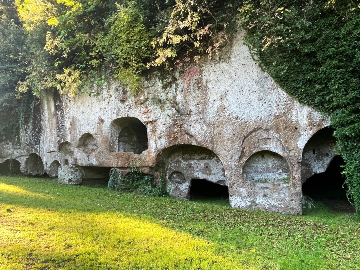 Etruscan tombs at Sutri. As at Troy, the ground level may have risen since they were first created