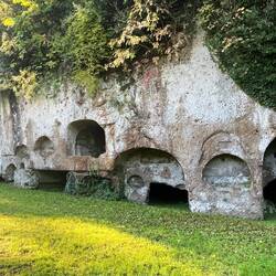 Etruscan tombs at Sutri. As at Troy, the ground level may have risen since they were first created