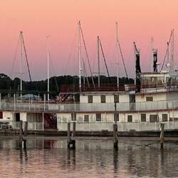 Abandoned and derelict opposite the marina at the Dog River inlet