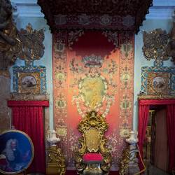 Sala del Trono ... so named for the monumental 18th century throne — Isola Bella, Stresa.
