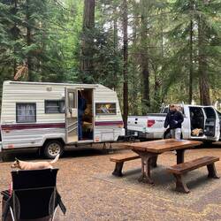 Unser erster Campingplatz im Wald