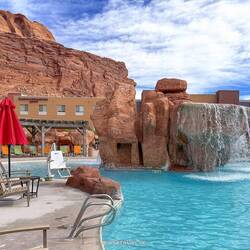 Der beheizte Pool unseres Hotels