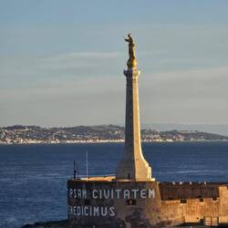 Statue of Patron Saint of Messina at Entrance of Harbor