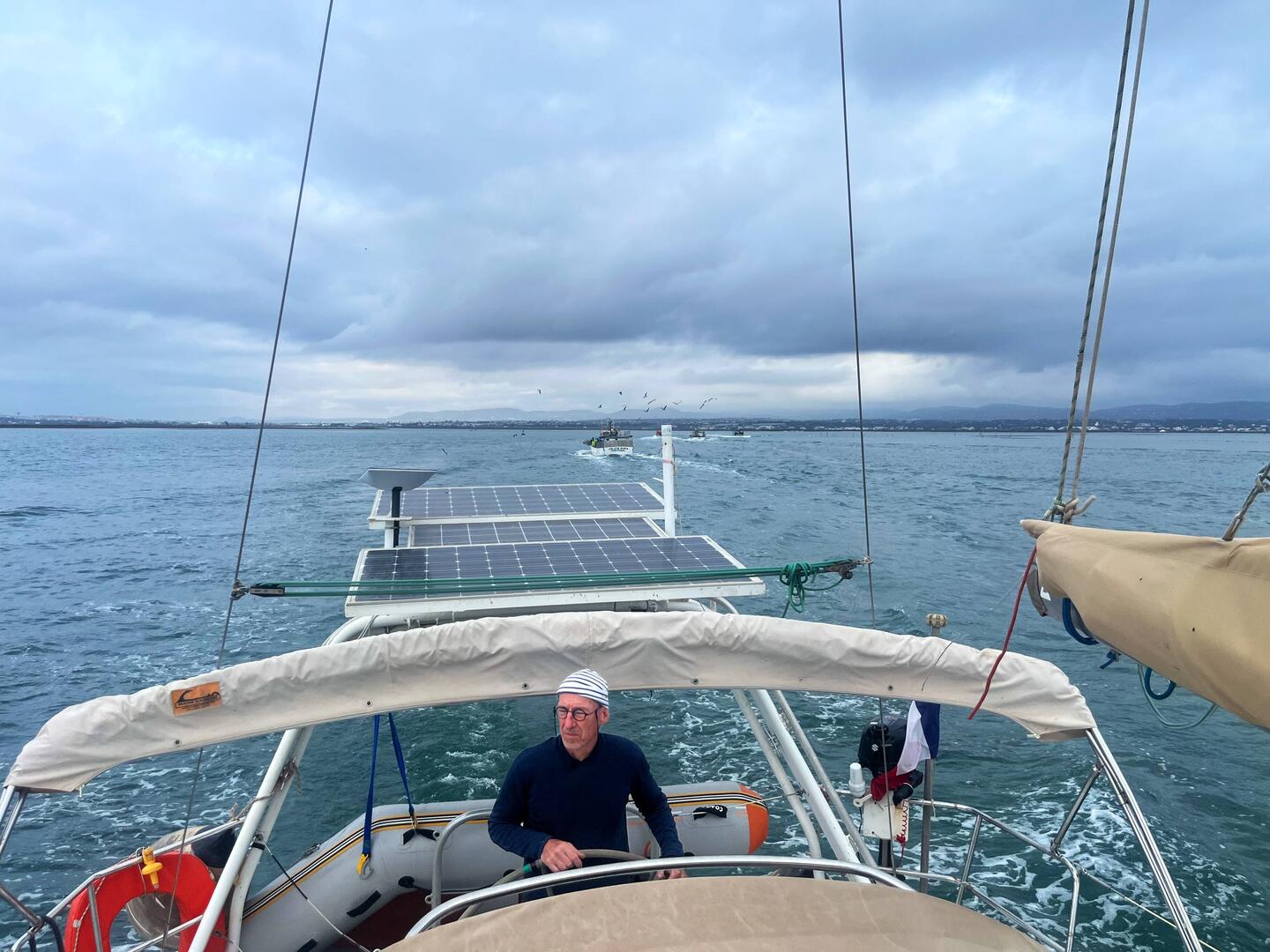 Motoring to Armona island