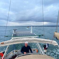 Motoring to Armona island