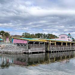 Lulu's. The late Jimmy Buffet's wife, owns this chain. We ate at Lulu's in Myrtle Beach, SC.