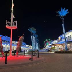 The Wharf shopping, bar, and restaurant complex outside our marina