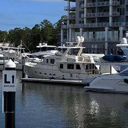 As we turn into the marina, some 'company traffic' becomes apparent (a '58)