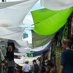Don't let the passage fool you. Mopeds would often drive along the alleyways between the stalls