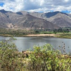 Laguna de Huacarpay (not one of the four lakes), clearly formed by a lava flow