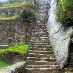 The staircase allowing access to the agricultural terraces