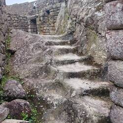 A stairway entirely carved in a single stone