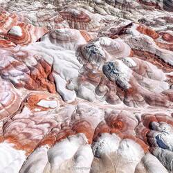 Bentonite Hills wie sie Drohni sieht