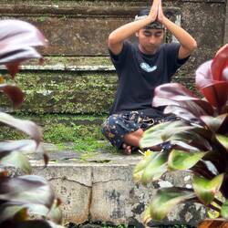 Preparing for Melukat at Pura Gunung Kawi Sebatu