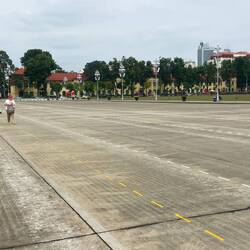 Very empty walkway in front of HCM mausoleum
