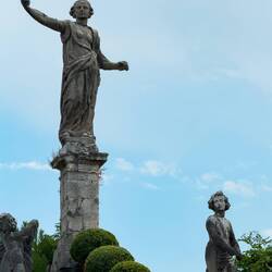 A few of the statues at Teatro Massimo — Isola Bella, Stresa.