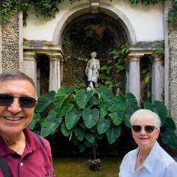 Diana's Atrium, named for the pagan goddess (statue in the alcove) — Isola Bella, Stresa.
