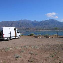 Lago Potrerillos, unser Übernachtungsplatz fürs Wochenende