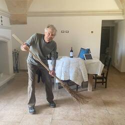 Peter found an old "witches" broom. Couldn't resist taking a pic