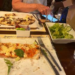 End of dinner, with bread in the paper bag