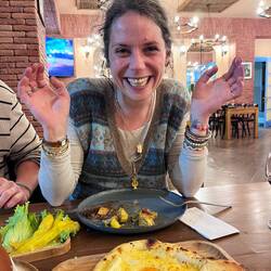 Julia pumped for adjarian khachapuri