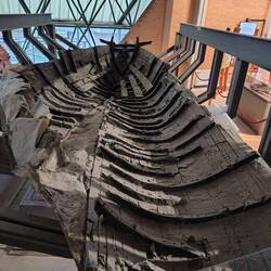 La barque d'Herculanum qui a été trouvée sur la plage
