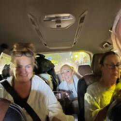 In the taxi heading for the ashram