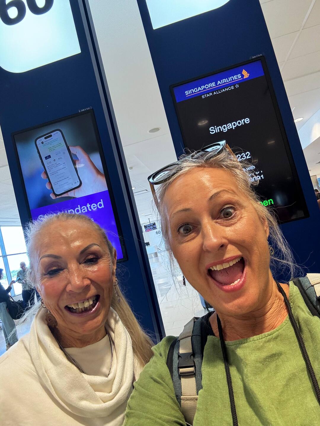 We made to the boarding gate.