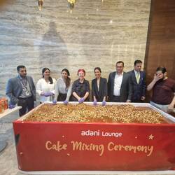 Christmas cake mixing